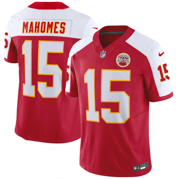 Men??s Kansas City Chiefs #15 Patrick Mahomes Red/White 2023 F.U.S.E. Vapor Untouchable Limited Football Stitched Jersey